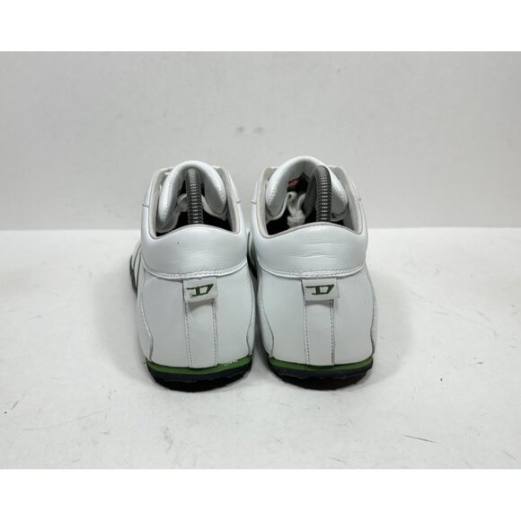 Diesel Evelyn Shoes Womens Sz 10 White Green Leather Sneakers Retro Y2K Vintage - Picture 5 of 9